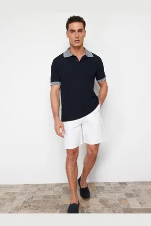Trendyol Men Solid Polo Collar Pure Cotton T-shirt