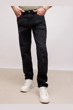 FREAKINS BLACK CHARCOAL Men Black Tapered Fit High-Rise Clean Look Stretchable Jeans
