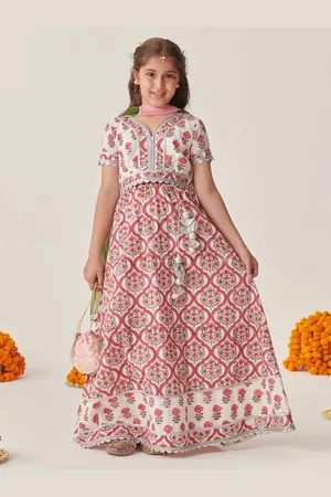 pspeaches Girls Printed Ready to Wear Lehenga Choli With Dupatta