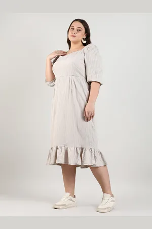 Instafab Women Square Neck Fit & Flare Dress