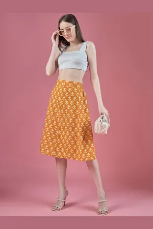 DressBerry Women Pure Cotton Midi Skirt