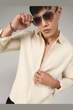 Campus Comfort Printed Spread Collar Long Sleeves Casual Shirt