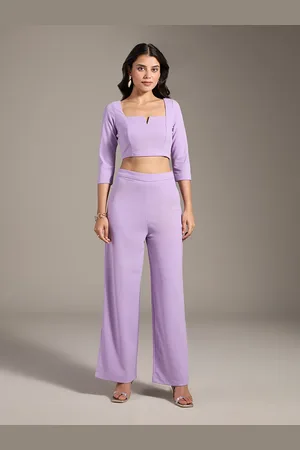 20Dresses Lavender Square Neck Crop Top & Trousers
