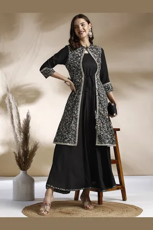 Anouk Cotton Floral Print A-Line Maxi Ethinc Dress
