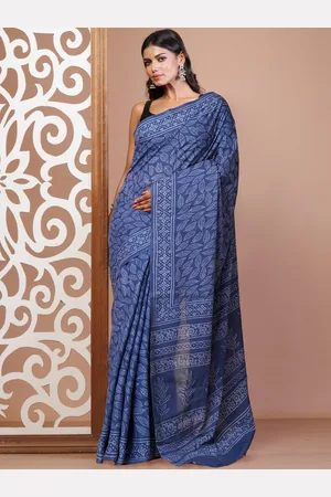 Unnati Silks Ethnic Motifs Pure Cotton Handloom Block Print Saree