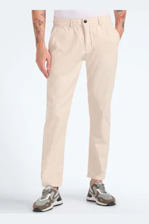 Flying Machine Men Tapered Fit Mid-Rise Pure Cotton Trouser