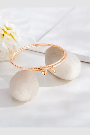 Zavya 925 Sterling Silver Set of 2 Rose Gold-Plated Bangles