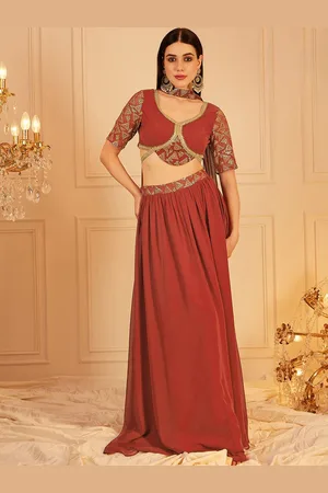 indo street Embellished Sequinned Ready to Wear Lehenga & Blouse With Dupatta