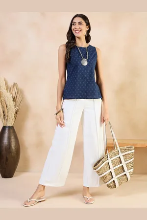 Anouk Print Cotton Styled Back Top