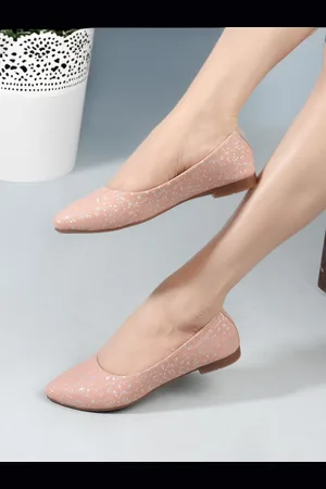 DressBerry Nude Coloured Printed Ballerinas