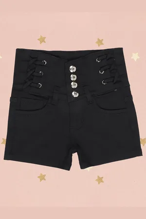 BAESD Girls Slim Fit High-Rise Denim Shorts