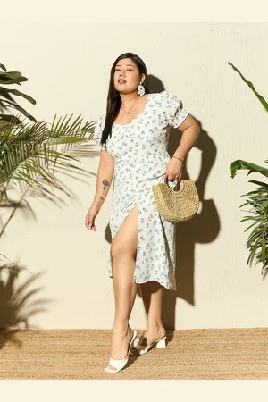 Berrylush Women Floral Print Sweetheart Neck A-Line Dress