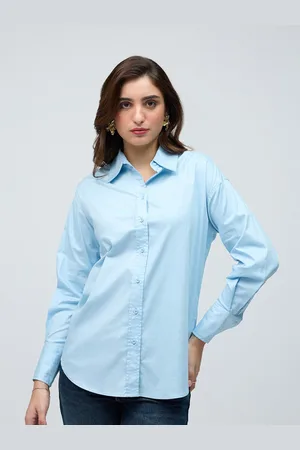 20Dresses Light Blue Spread Collar Casual Shirt