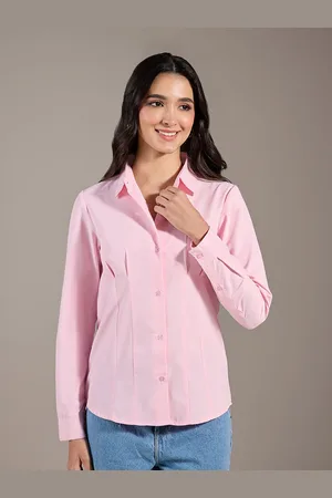 20Dresses Pink Slim Fit Pointed Collar Casual Shirt