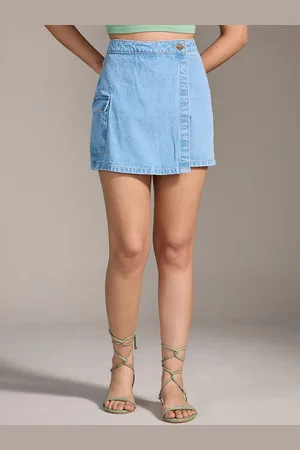 20Dresses Pure Cotton High Waist Wrap Mini Skirt