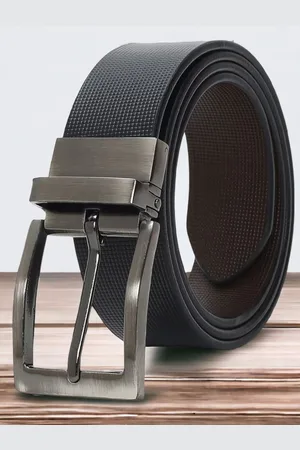 Mast & Harbour Men Leather Reversible Textured Formal Belt