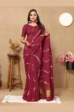 Kalini Tie and Dye Zari Pure Cotton Handloom Banarasi Saree