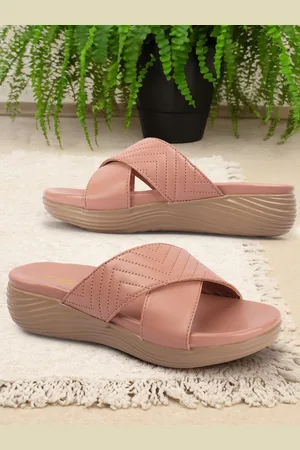 COLO Women Textured Comfort Heel Sandals