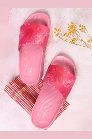 DressBerry Women Pink Printed Sliders