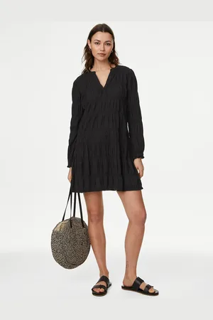Marks & Spencer Self Designed Mandarin Collar A-Line Mini Dress