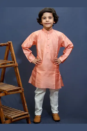 ahhaaaa Boys Solid Regular Kurta with Pyjamas