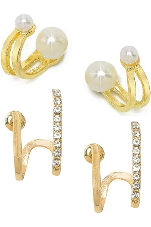 DressBerry Women Set of 2 Contemporary Studs Earrings