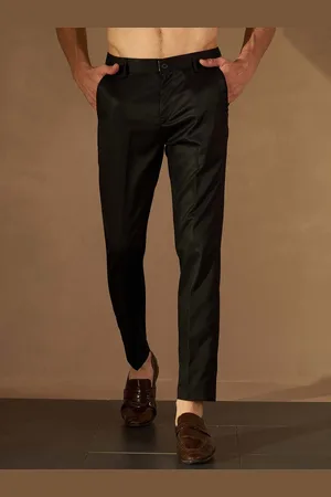 DENNISON Men Black Smart Tapered Fit Formal Trousers