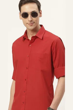 English Navy Men Classic Slim Fit Casual Shirt