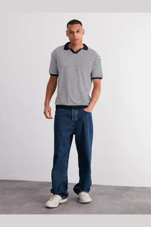 Trendyol Men Striped Polo Collar T-shirt