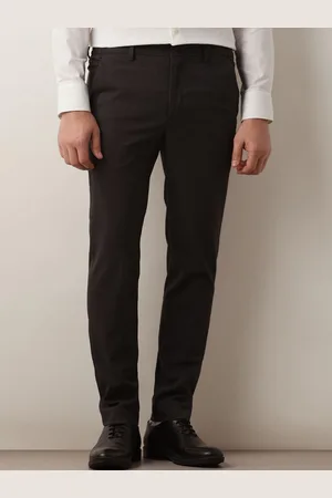SELECTED Men Checked Slim Fit Mid-Rise Formal Trousers