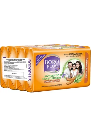 BOROPLUS Set of 4 Antiseptic & Moisturising Sandal Soap - 125 g Each