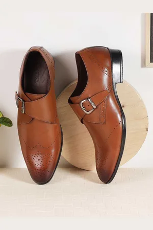 Metro Men Textured Formal Monk Shoes