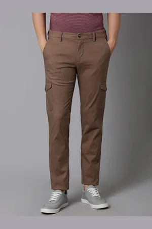 Louis Philippe Men Slim Fit Low-Rise Cargo Trousers