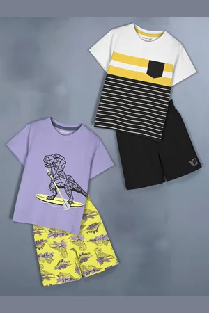 HELLCAT Girls Pack Of 2 Printed T-Shirt With Shorts