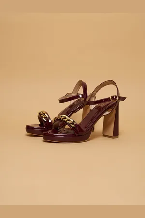 ERIDANI Embellished Block Heel Sandals