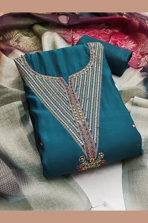 Ishin Embroidered Pure Silk Unstitched Dress Material