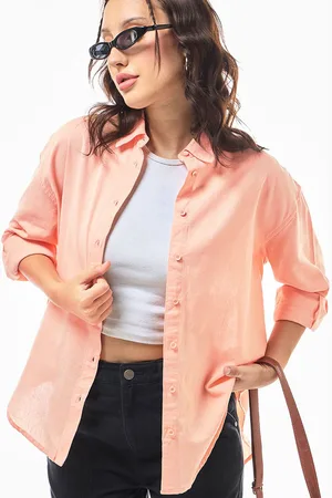 Bewakoof Spread Collar Cotton Linen Oversized Casual Shirt