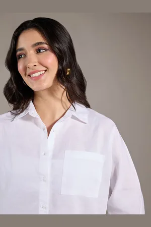 20Dresses Spread Collar Drop-Shoulder Sleeves Casual Shirt