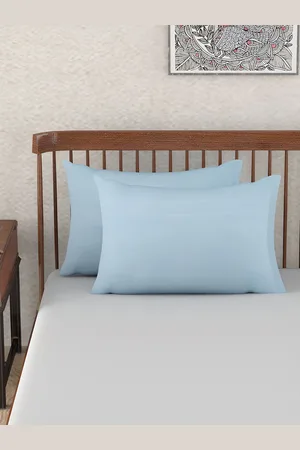 Fabindia Blue 2 Pieces Pure Cotton Rectangle Pillow Covers