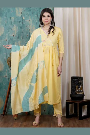 MEHNAM Women Embroidered Pure Cotton Kurta with Trouser & Dupatta
