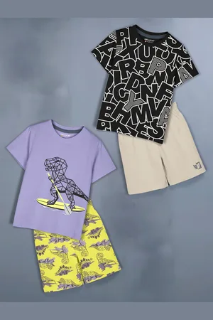 HELLCAT Girls Pack Of 2 Printed T-shirt With Shorts