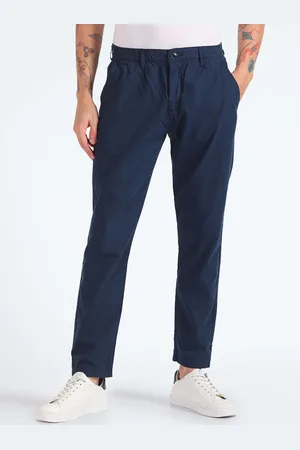 Flying Machine Men Mid-Rise Tapered Fit Pure Cotton Trousers