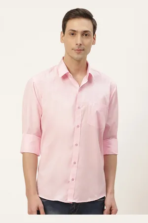 English Navy Men Classic Slim Fit Opaque Casual Shirt