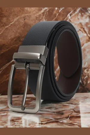 Mast & Harbour Men Leather Reversible Textured Formal Belt