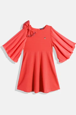 Allen Solly Girls Embellished Flared Sleeve Fit & Flare Dress