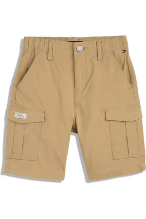 Tommy Hilfiger Boys Mid-Rise Regular Fit Cotton Cargo Shorts