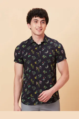 Being Human Slim Fit Floral Print Spread Collar Short Sleeves Casual Shirt