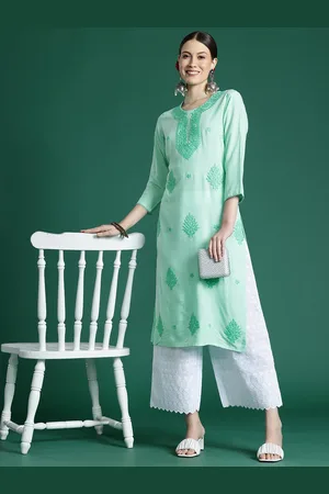 Indo Era Floral Embroidered Thread Work Kurta