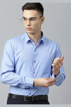 English Navy Men Slim Fit Opaque Formal Shirt