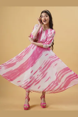 BAESD Girls Tie And Dye Georgette Maxi Dress